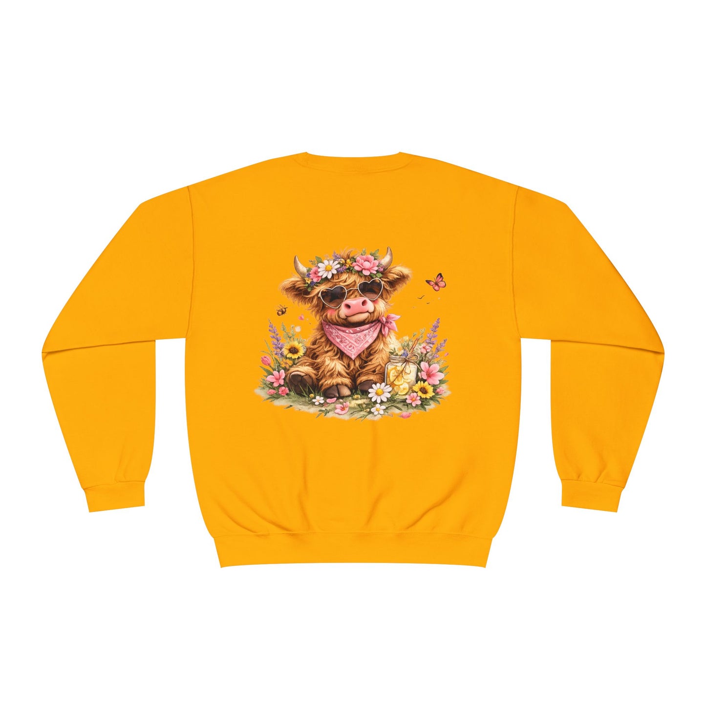Highland Cow | Floral | Sweatshirt | Cute | Cow w/ Flower Crown |
