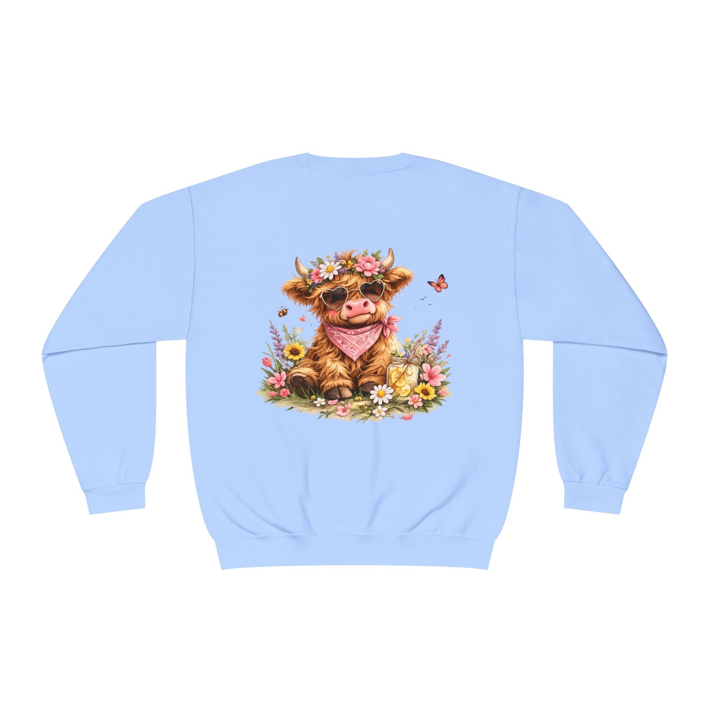 Highland Cow | Floral | Sweatshirt | Cute | Cow w/ Flower Crown |