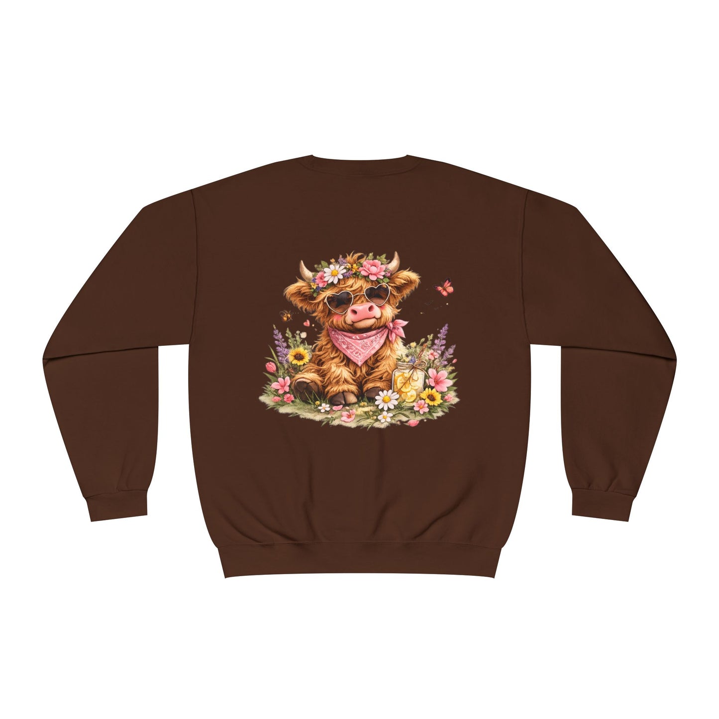 Highland Cow | Floral | Sweatshirt | Cute | Cow w/ Flower Crown |
