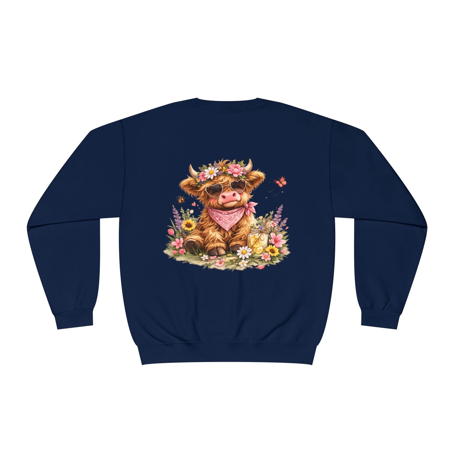 Highland Cow | Floral | Sweatshirt | Cute | Cow w/ Flower Crown |