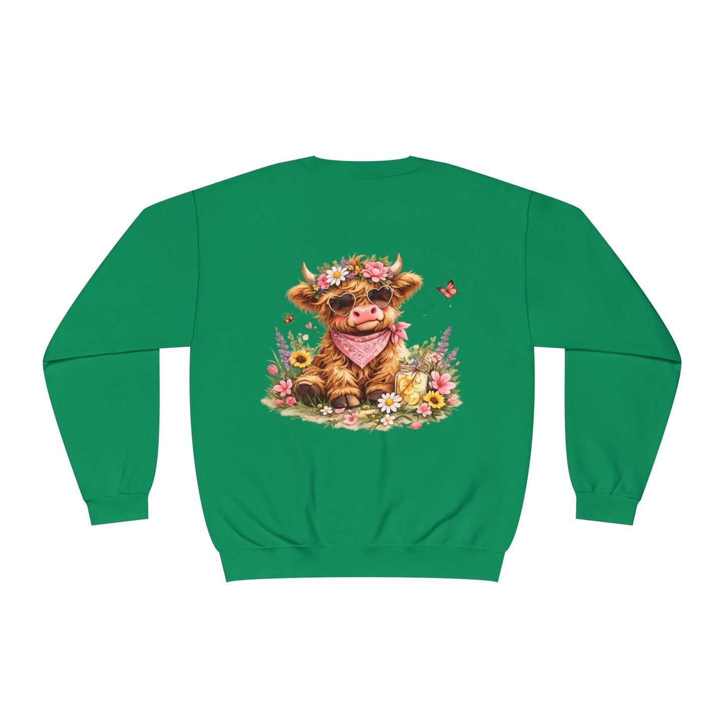Highland Cow | Floral | Sweatshirt | Cute | Cow w/ Flower Crown |