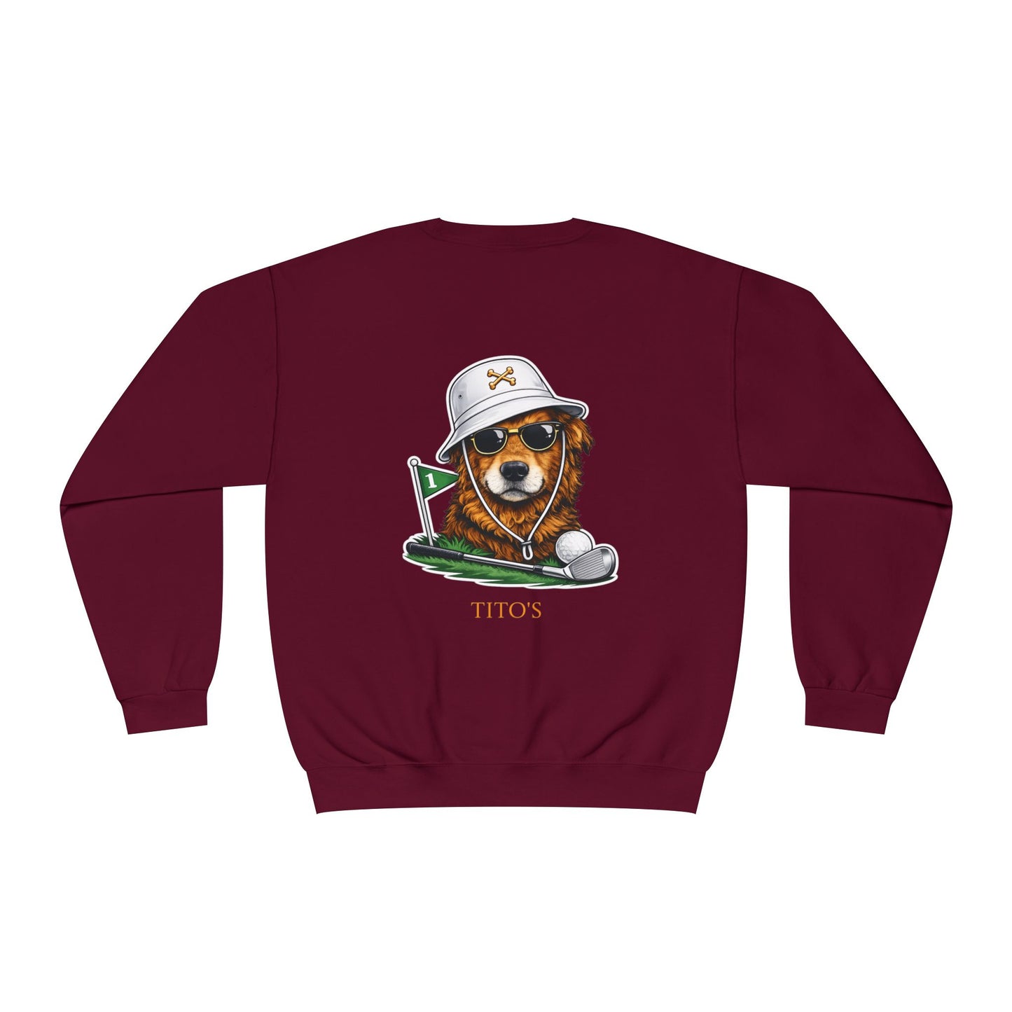 Golf | Dog | Sweatshirt | Retro | Golden Retriever | Putting | Titos