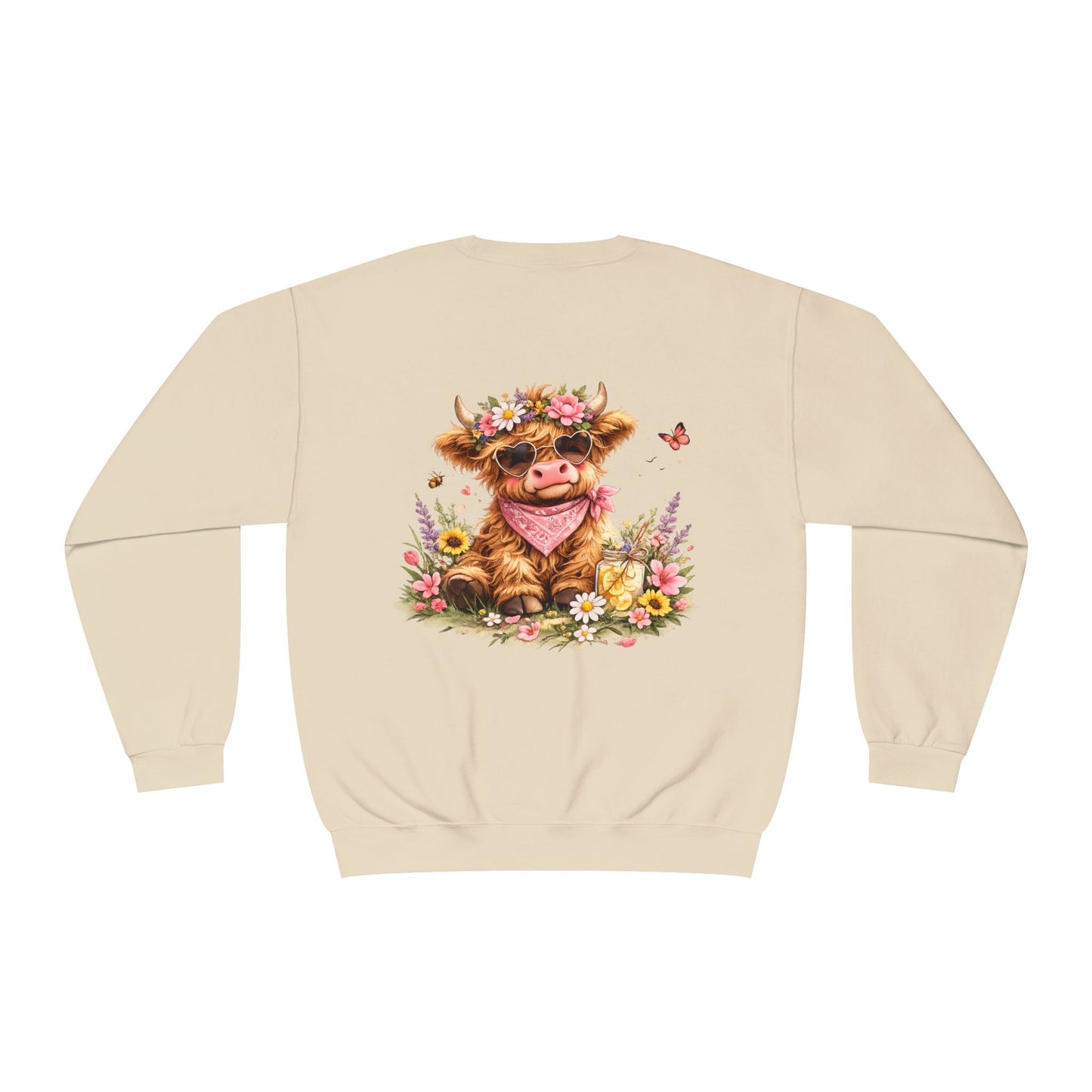 Highland Cow | Floral | Sweatshirt | Cute | Cow w/ Flower Crown |