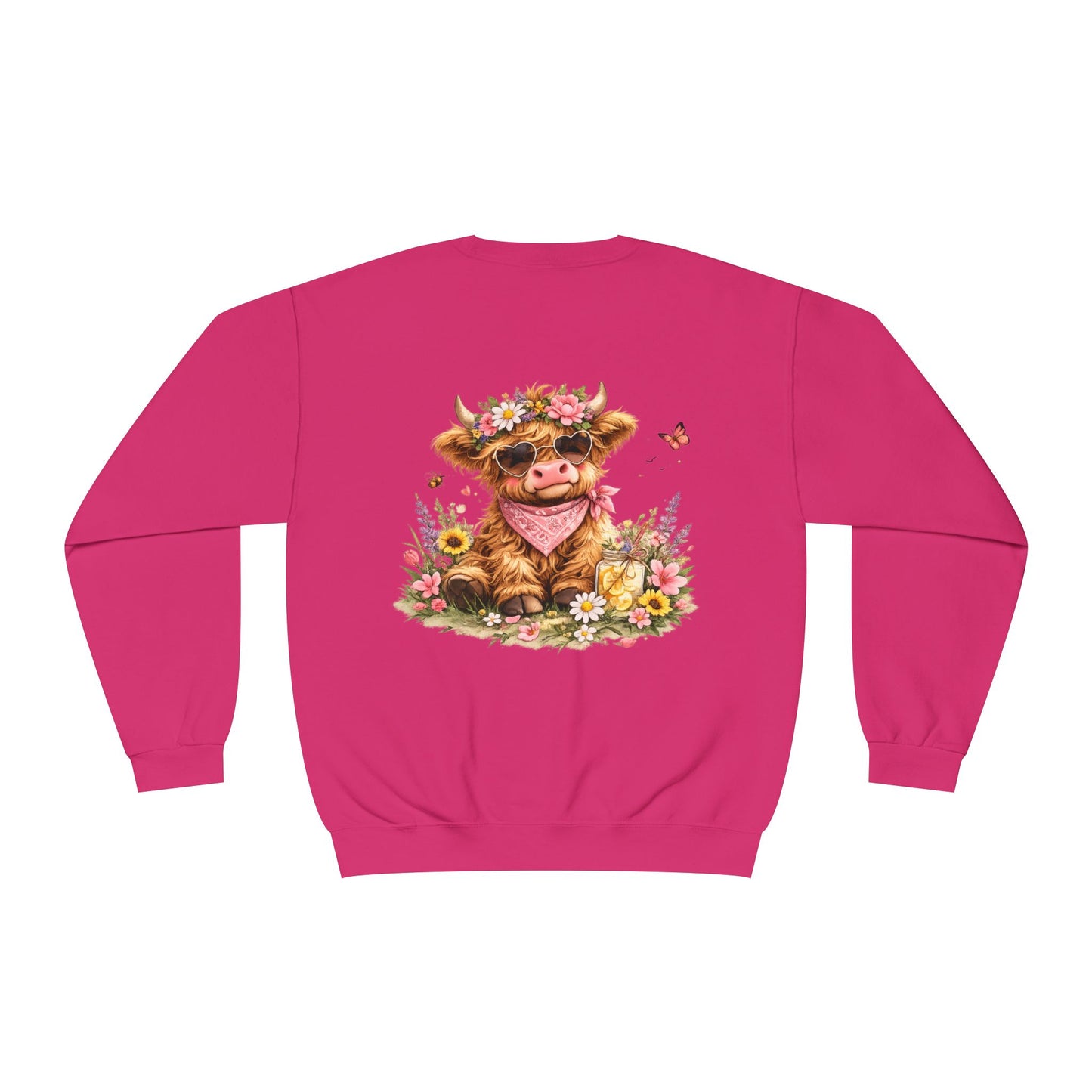 Highland Cow | Floral | Sweatshirt | Cute | Cow w/ Flower Crown |