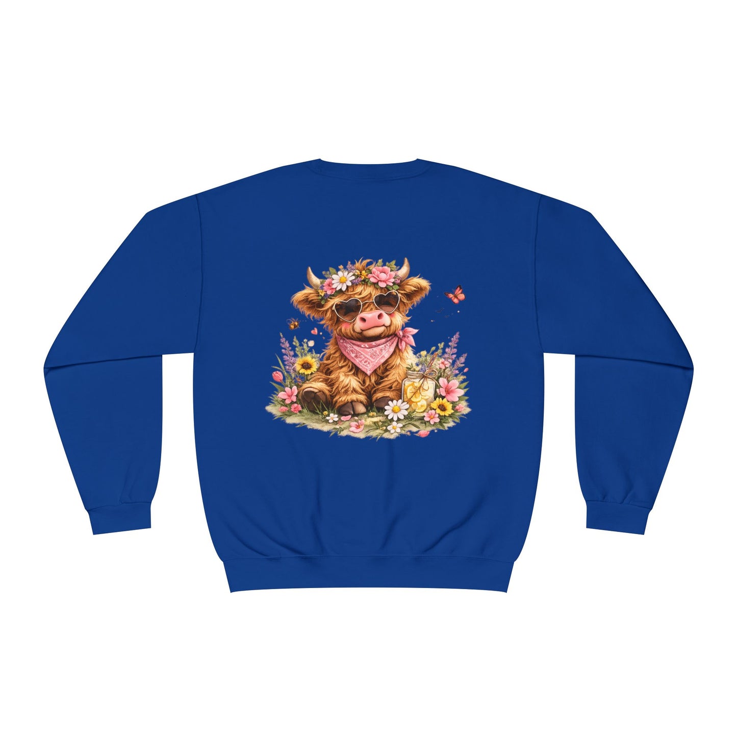 Highland Cow | Floral | Sweatshirt | Cute | Cow w/ Flower Crown |