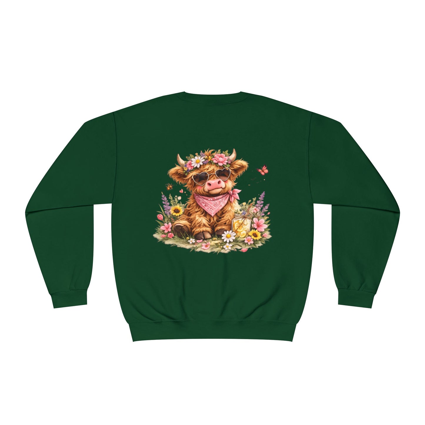 Highland Cow | Floral | Sweatshirt | Cute | Cow w/ Flower Crown |